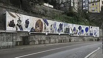 Júlio Resende, Painel da Ribeira Negra, 1983-85, painel de azulejos, Porto