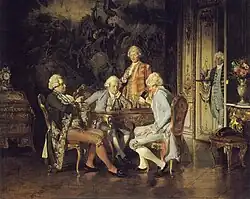 The Chess Players, 56 x 69cm, Óleo em tela por Johamm Hamza.