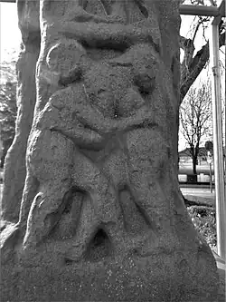 Representação em uma cruz alta em Kells, Irlanda (século 10)