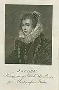 Retrato de Jacobeia de Baden, por Thelott.