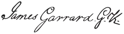 Assinatura de James Garrard