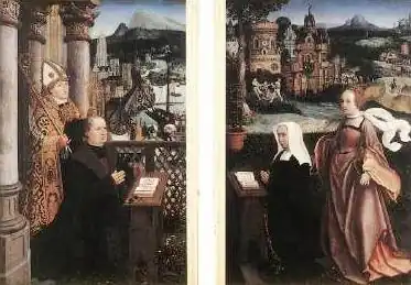 São Nicolau e Santa Godelina com doadores