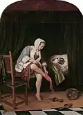 Jan Steen, Juna virino cxe sia tualeto