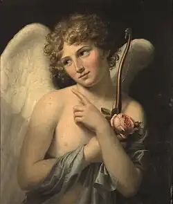 Amor que acaba de roubar uma rosa, cerca de 1796, por Jeanne-Elisabeth Chaudet