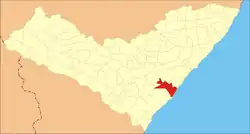 Localização de Jequiá da Praia em Alagoas