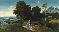 Atelier de Joachim Patinir, Descanso na Fuga para o Egipto, Museu Thyssen-Bornemisza, Madrid, inv. 314.