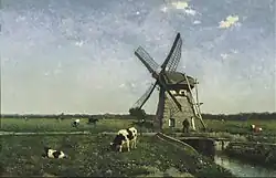 Paisagem com moinho perto de Schiedam, 1873, óleo sobre tela