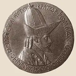 Pisanello: Medalha de João VIII Paleólogo, 1438, recto. Biblioteca Nacional da França, Paris