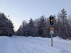 A linha em Jokkmokk no inverno