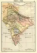 Map of India in 1805.