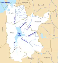 Mapa do Lago Utah
