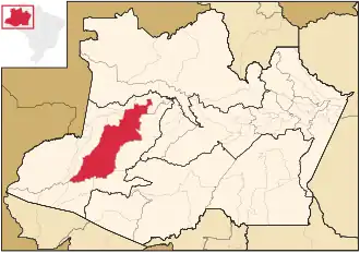 Localização de Jutaí no Amazonas