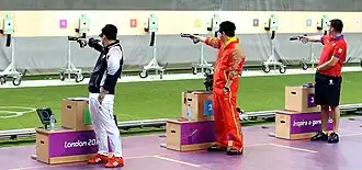 A final da prova de Pistola de ar a 10 metros (ISSF) dos Jogos Olímpicos de Verão de 2012.