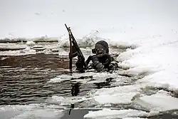 Mergulhador de combate em um exercício