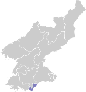 Localização de Kaesong na Coreia do Norte