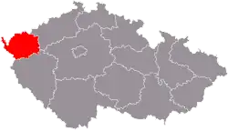 Localização da região de Karlovy Vary na República Checa