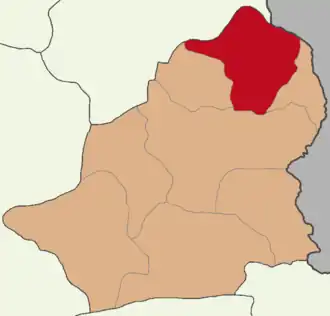 Localização do distrito de Arpachai na província de Carse