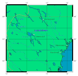 Mapa do rio Indalsälven