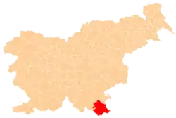 Localização do município de Črnomelj na Eslovênia