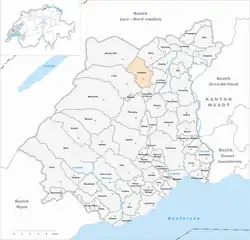 Localização de Cuarnens na Suíça.