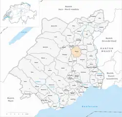 Localização de Cuarnens na Suíça.