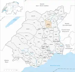 Localização de Cuarnens na Suíça.