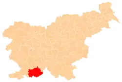 Localização do município de Ilirska Bistrica na Eslovênia