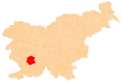 Localização do município de Postojna na Eslovênia