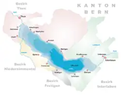 Mapa do Lago de Thun