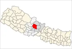 Localização de Kaski no Nepal