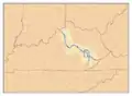 Mapa da bacia hidrográfica do rio Kentucky
