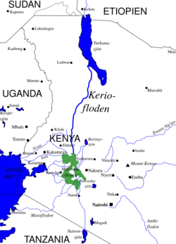 Mapa que mostra a localização do rio Kerio