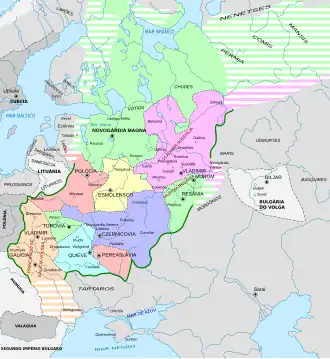 Principados russos em 1237.