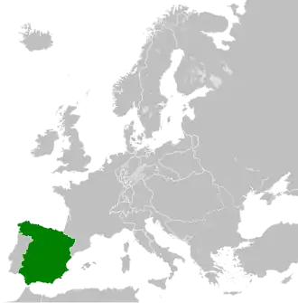 Localização de Espanha