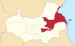 Localização no Oblast de Terek