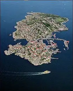 Vista aérea da ilha Källö-Knippla