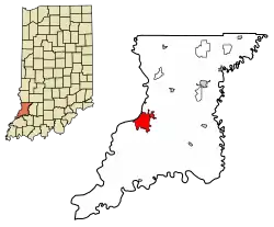 Localização no condado de Knox