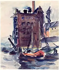 Kohlehafen Altona. Óleo sobre tela, 1931