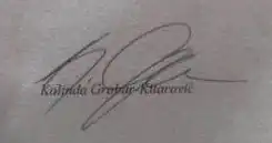 Assinatura de Kolinda Grabar-Kitarović