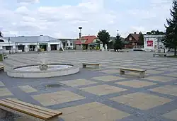 Praça Sieklucki no centro de Krasnobród