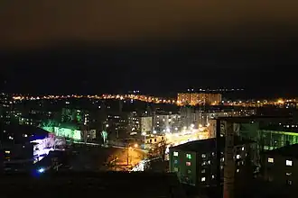 Vista noturna de Sorokine.