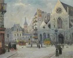 Igreja de Saint Nicolas des Champs, Rue Saint-Martin em Paris Maximo Maufra, 1908. Coleção particular, venda em 2009.