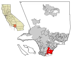 Localização no condado de Los Angeles