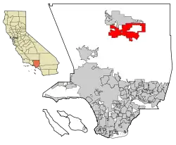 Localização no condado de Los Angeles