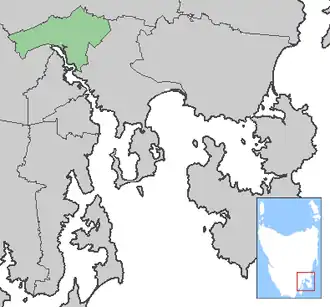 Localização de Brighton na Tasmânia
