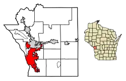 Localização no condado de La Crosse