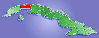 Localização da província de La Habana