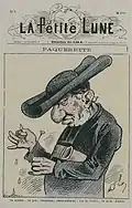 "Pâquerette", Caricatura de Louis Veuillot, La Petite Lune, No. 2, 1878–1879