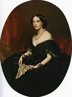 Retrato de Senhora com um leque, identificada como sendo Teresa, por Franz Xaver Winterhalter (1850)