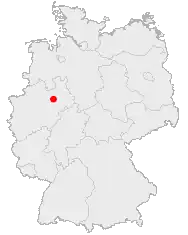 Mapa da Alemanha, posição de Langenberg acentuada